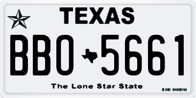 TX license plate BBO5661