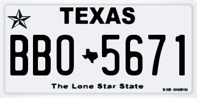 TX license plate BBO5671