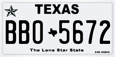 TX license plate BBO5672