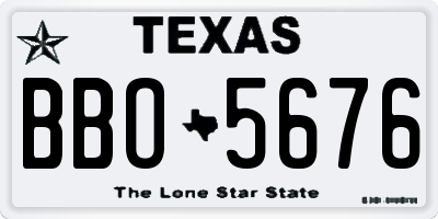 TX license plate BBO5676