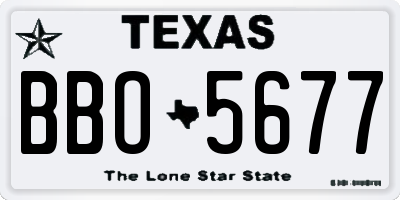 TX license plate BBO5677