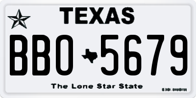 TX license plate BBO5679