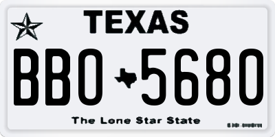 TX license plate BBO5680