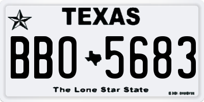TX license plate BBO5683