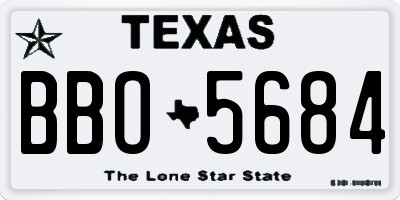 TX license plate BBO5684