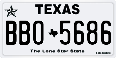 TX license plate BBO5686