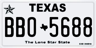 TX license plate BBO5688