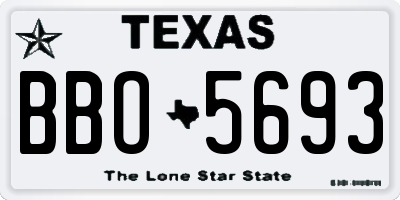 TX license plate BBO5693