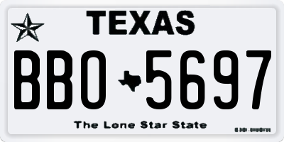 TX license plate BBO5697
