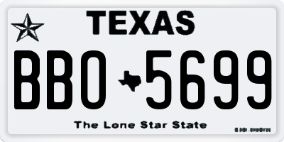 TX license plate BBO5699