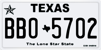 TX license plate BBO5702