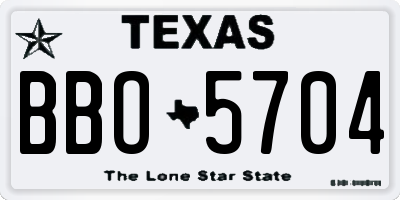 TX license plate BBO5704