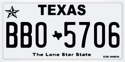 TX license plate BBO5706