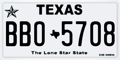 TX license plate BBO5708