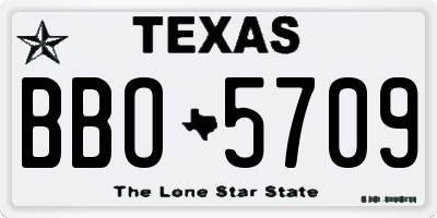 TX license plate BBO5709