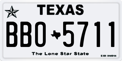 TX license plate BBO5711