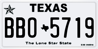 TX license plate BBO5719