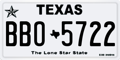 TX license plate BBO5722