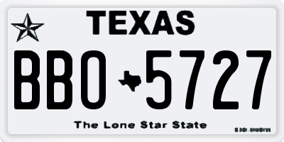 TX license plate BBO5727