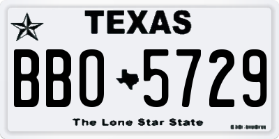 TX license plate BBO5729