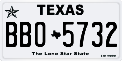 TX license plate BBO5732
