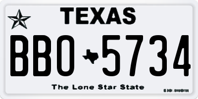 TX license plate BBO5734