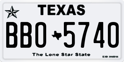 TX license plate BBO5740