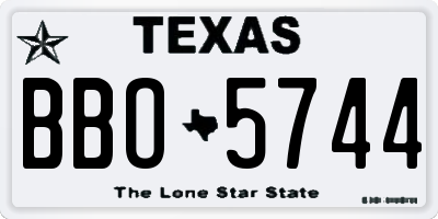 TX license plate BBO5744