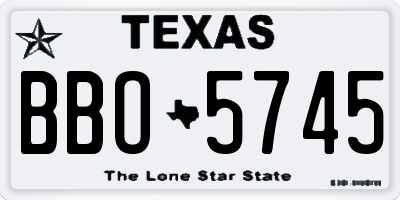 TX license plate BBO5745