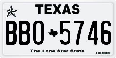TX license plate BBO5746