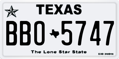 TX license plate BBO5747