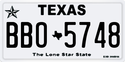 TX license plate BBO5748