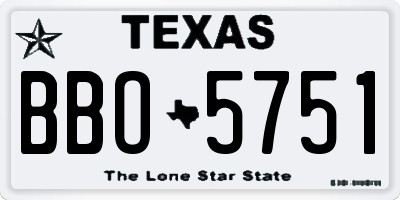 TX license plate BBO5751