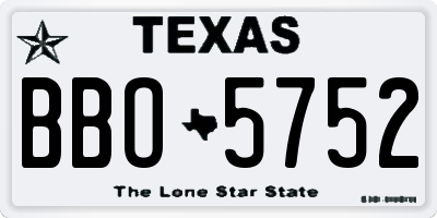 TX license plate BBO5752