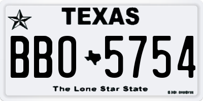 TX license plate BBO5754