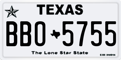 TX license plate BBO5755