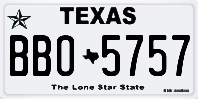 TX license plate BBO5757