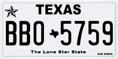 TX license plate BBO5759