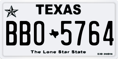 TX license plate BBO5764