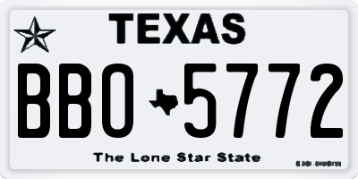 TX license plate BBO5772