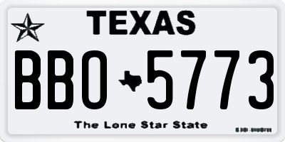 TX license plate BBO5773