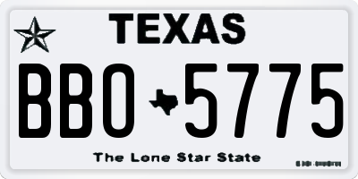 TX license plate BBO5775