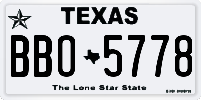 TX license plate BBO5778