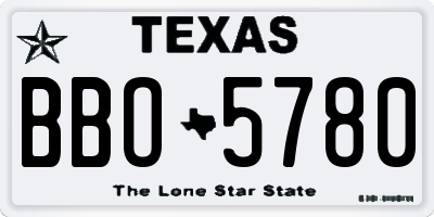 TX license plate BBO5780