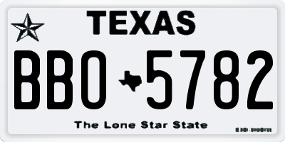TX license plate BBO5782