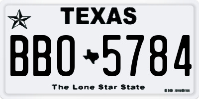 TX license plate BBO5784