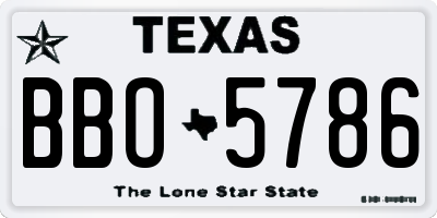 TX license plate BBO5786