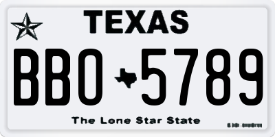 TX license plate BBO5789