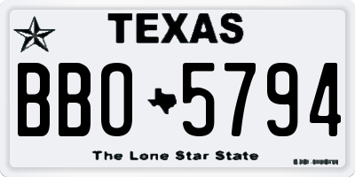 TX license plate BBO5794