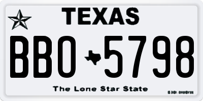 TX license plate BBO5798